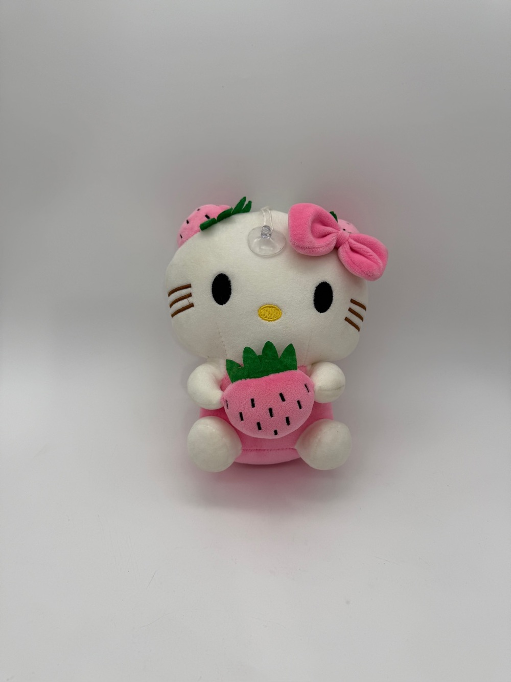 Hello Kitty 8” Plush Pink Strawberry Car Window Decor With Hanging Suction Cup